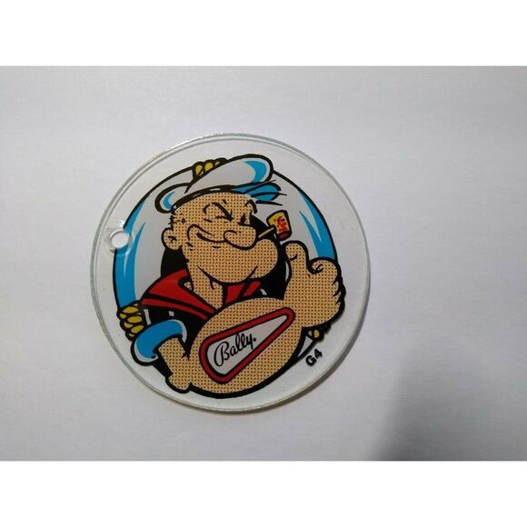 Popeye Pinball Plastic Keychain Game Promo 1993 Original NOS G4 Gift Idea - Picture 4 of 4